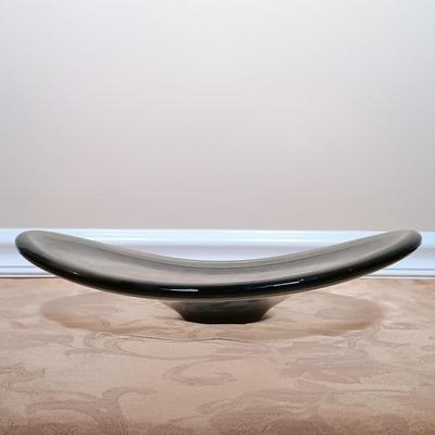 LOT 215: Marc Matsui Signed Pottery Art Bowl with Holmegaard Signed Glass Art Bowl