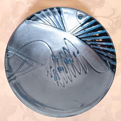 LOT 215: Marc Matsui Signed Pottery Art Bowl with Holmegaard Signed Glass Art Bowl