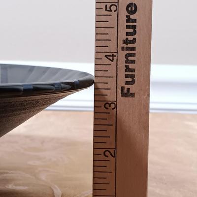 LOT 215: Marc Matsui Signed Pottery Art Bowl with Holmegaard Signed Glass Art Bowl