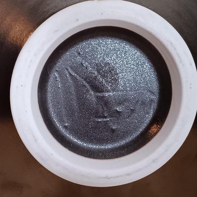 LOT 215: Marc Matsui Signed Pottery Art Bowl with Holmegaard Signed Glass Art Bowl