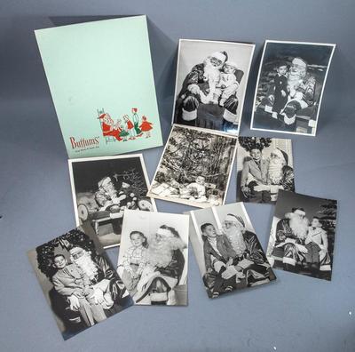 VINTAGE 1950S - SANTA PHOTOS - LOT OF TEN
