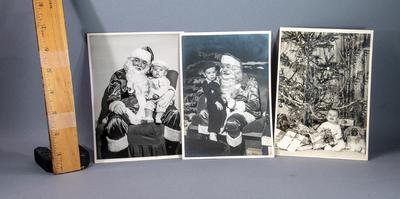 VINTAGE 1950S - SANTA PHOTOS - LOT OF TEN