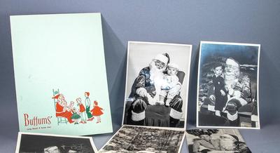 VINTAGE 1950S - SANTA PHOTOS - LOT OF TEN