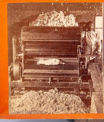 ANTIQUE STEREOVIEW OF THE SOUTH - COTTON GIN