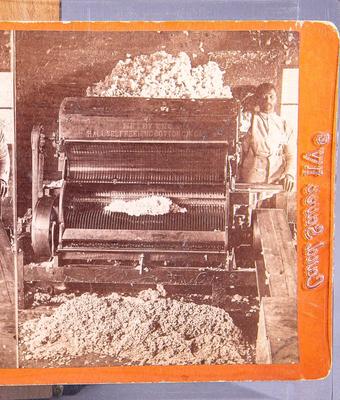 ANTIQUE STEREOVIEW OF THE SOUTH - COTTON GIN