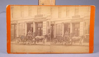 ANTIQUE LATE 1800S STEREOVIEW - HORSE DRAWN MARKET WAGON