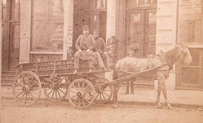 ANTIQUE LATE 1800S STEREOVIEW - HORSE DRAWN MARKET WAGON