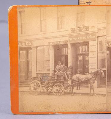 ANTIQUE LATE 1800S STEREOVIEW - HORSE DRAWN MARKET WAGON
