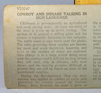 STEREOVIEW - COWBOY AND INDIAN