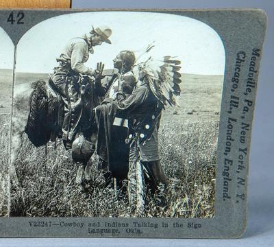 STEREOVIEW - COWBOY AND INDIAN