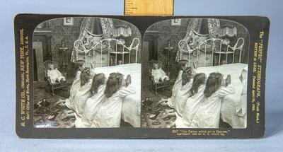 PRAYER TIME ANTIQUE STEREOVIEW... "OUR FATHER"