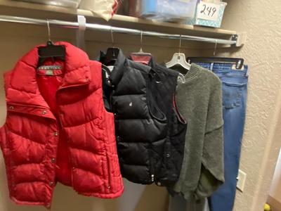 WOMEN’S Kenneth Cole & Old Navy DOWN VESTS, LEVI JEANS AND CABELA’S WINDSTOPPER WOOL SWEATER