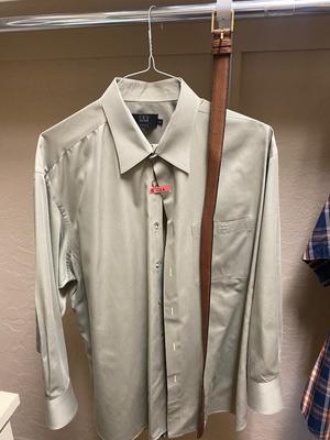 MEN’S BUTTON-DOWN SHIRTS, AND CARHARTT T-SHIRT, AND BELTS