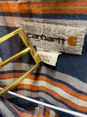 MEN’S BUTTON-DOWN SHIRTS, AND CARHARTT T-SHIRT, AND BELTS