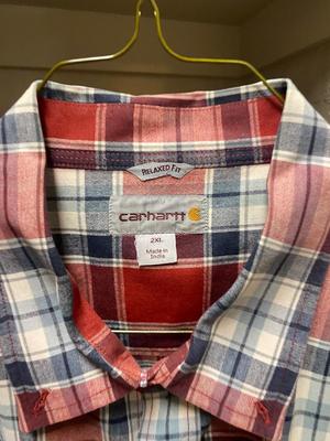 MEN’S BUTTON-DOWN SHIRTS, AND CARHARTT T-SHIRT, AND BELTS