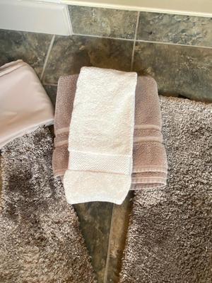 BATH RUGS, HAND TOWELS, AND SHOWER CURTAIN
