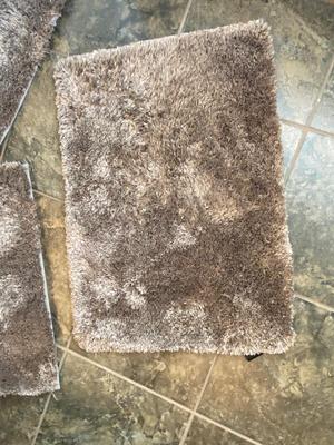 BATH RUGS, HAND TOWELS, AND SHOWER CURTAIN