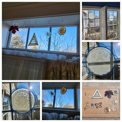 Lot of Window Stained Glass Decor Small and Large pieces