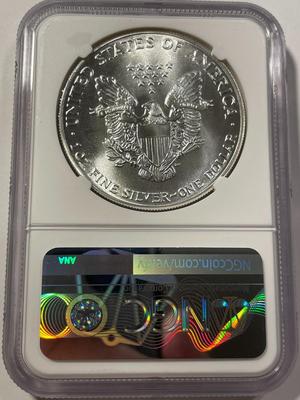NGC CERTIFIED 1986-S MS69 SILVER EAGLE DOLLAR 1ST YEAR ISSUE 1-OUNCE .999 AS PICTURED. FREE DOMESTIC SHIPPING.