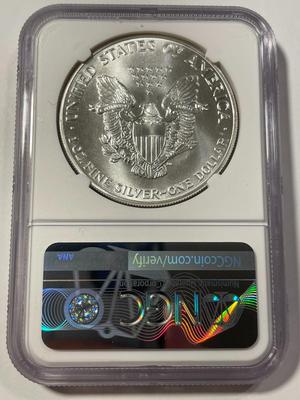 NGC CERTIFIED 1986-S MS69 SILVER EAGLE DOLLAR 1ST YEAR ISSUE 1-OUNCE .999 AS PICTURED. FREE DOMESTIC SHIPPING.