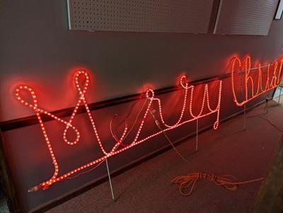 Approx 243" Long Lighted "Merry Christmas" Lighted Yard Decor