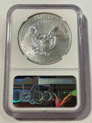 NGC CERTIFIED BURNISHED 2013-W MS69 SILVER EAGLE DOLLAR 1-OUNCE .999 AS PICTURED. FREE DOMESTIC SHIPPING.