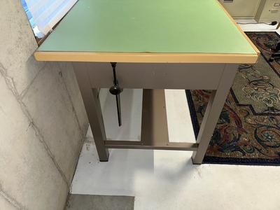 DRAFTING TABLE AND CHAIR WITH LOCKING DRAWERS & EXTRAS