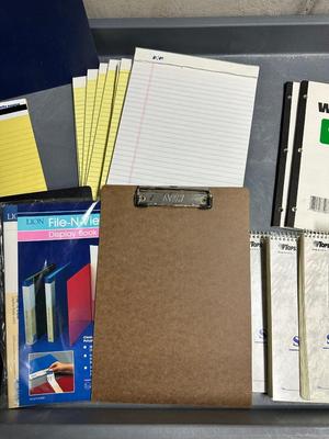 VARIOUS SIZES OF LINED PADS OF PAPER PLUS FOLDERS