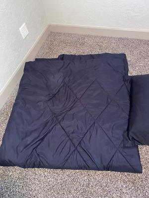 KING SIZE COMFORTER, KING BLANKET, TWO SETS OF KING SHEETS, AND PILLOW