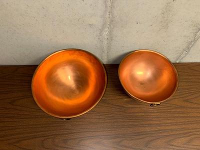 12" & 10" THICK, HEAVY COPPER BOWLS
