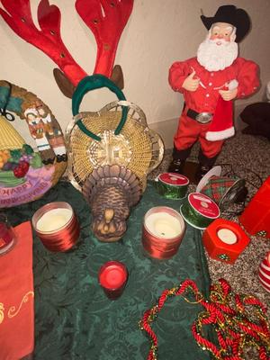 COWBOY SANTA SINGING “HAVE A HOLLY, JOLLY CHRISTMAS”, THANKSGIVING DECOR, CHRISTMAS DECOR, AND MORE