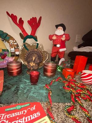 COWBOY SANTA SINGING “HAVE A HOLLY, JOLLY CHRISTMAS”, THANKSGIVING DECOR, CHRISTMAS DECOR, AND MORE