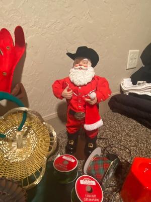 COWBOY SANTA SINGING “HAVE A HOLLY, JOLLY CHRISTMAS”, THANKSGIVING DECOR, CHRISTMAS DECOR, AND MORE