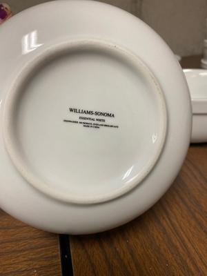 WILLIAMS- SONOMA BOWLS (TWO SIZES), DIP TRAY AND SHAKERS