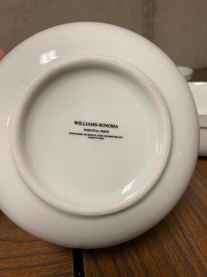 WILLIAMS- SONOMA BOWLS (TWO SIZES), DIP TRAY AND SHAKERS