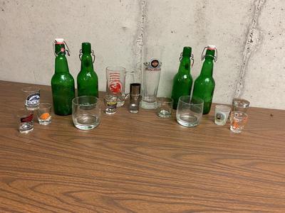 SHOT GLASSES, HARLEY DAVIDSON COLLECTABLE GLASS, JACK DANIEL’S GLASSES AND MORE