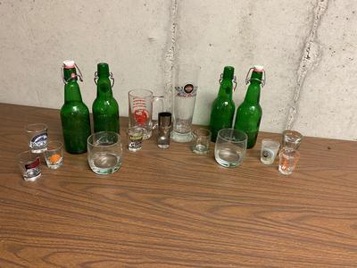 SHOT GLASSES, HARLEY DAVIDSON COLLECTABLE GLASS, JACK DANIEL’S GLASSES AND MORE