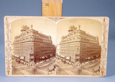 ANTIQUE STEREOVIEW OF THE POWERS BUILDING ROCHESTER NEW YORK