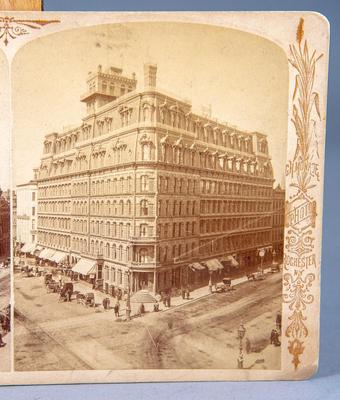 ANTIQUE STEREOVIEW OF THE POWERS BUILDING ROCHESTER NEW YORK