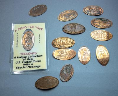 VINTAGE ROLLED PENNIES - LOT OF 28, including Disney
