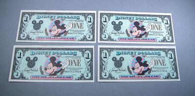 DISNEY DOLLARS - Set of Five - FOUR CONSECUTIVE