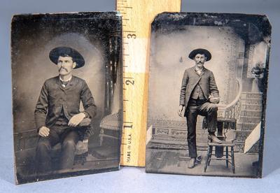 COWBOY TINTYPES - PAIR