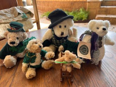 Lot of 6 Vintage Jointed Stuffed Animals