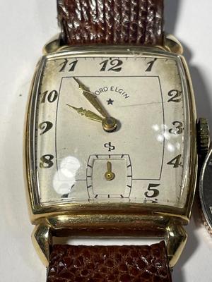 Vintage Lord Elgin Preowned 14k Gold Filled Wristwatch (Overwound Needs Repair & Needs a New Band) Cosmetically VG Condition.