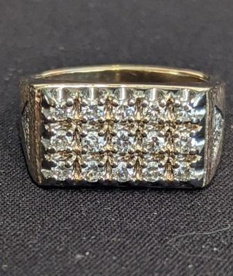 14 k Gold Diamond Ring Size 10.5