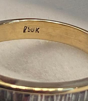 14 k Diamond ring size 7.75