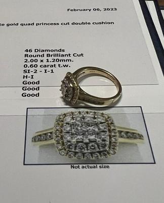 14 k Gold diamond ring 6.75