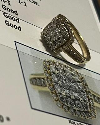 14 k Gold diamond ring 6.75