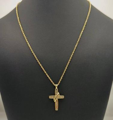 14 k gold diamond Chain cross 22 in 18.2 g