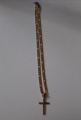 18 k Gold necklace cross 24 in 46 g